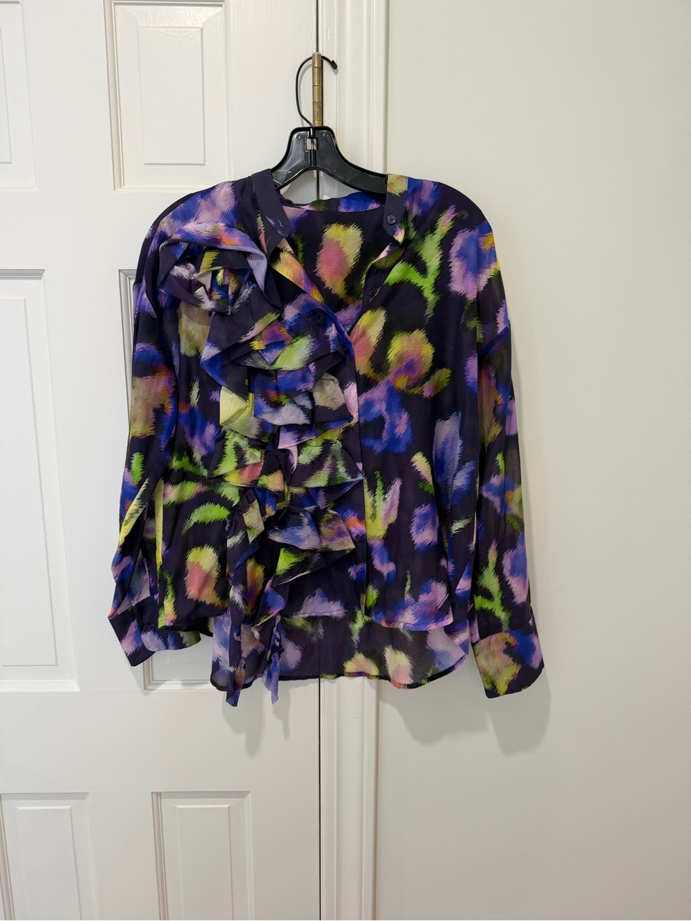 Psophía Baroque Ruffle Poplin Blouse Size XS